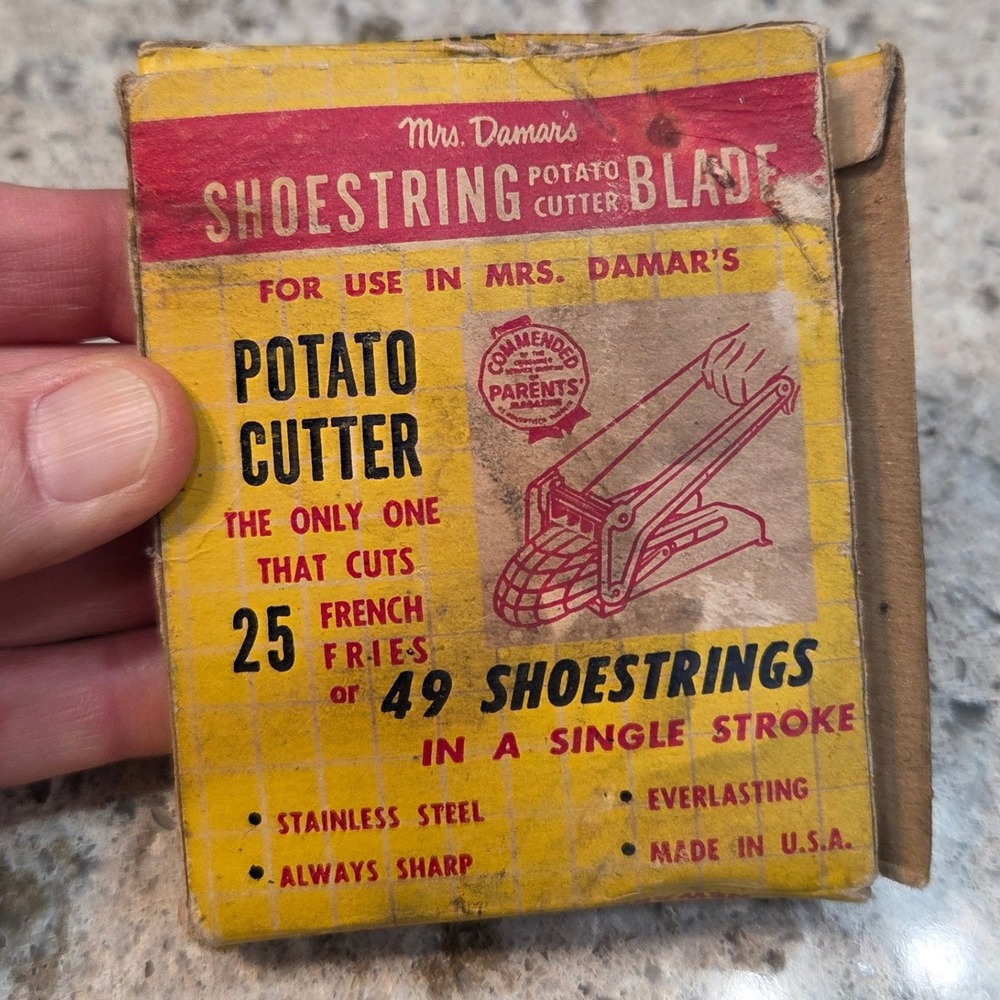 Vintage Mrs Damars Shoestring Potato Cutter Blade Stainless Steel USA Part